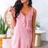 Glow For You Ruffle Dress In Blush Image - 1