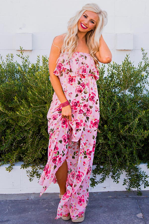 The Isla Maxi in Blushing Wanderlust Floral Chiffon Image - 1