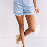 So Stunning Scallop Shorts in Sky Blue Image - 1