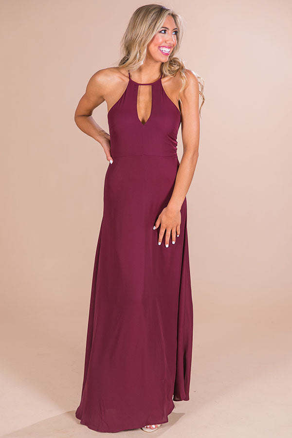 Sunset Ridge Maxi Dress in Maroon Image - 1