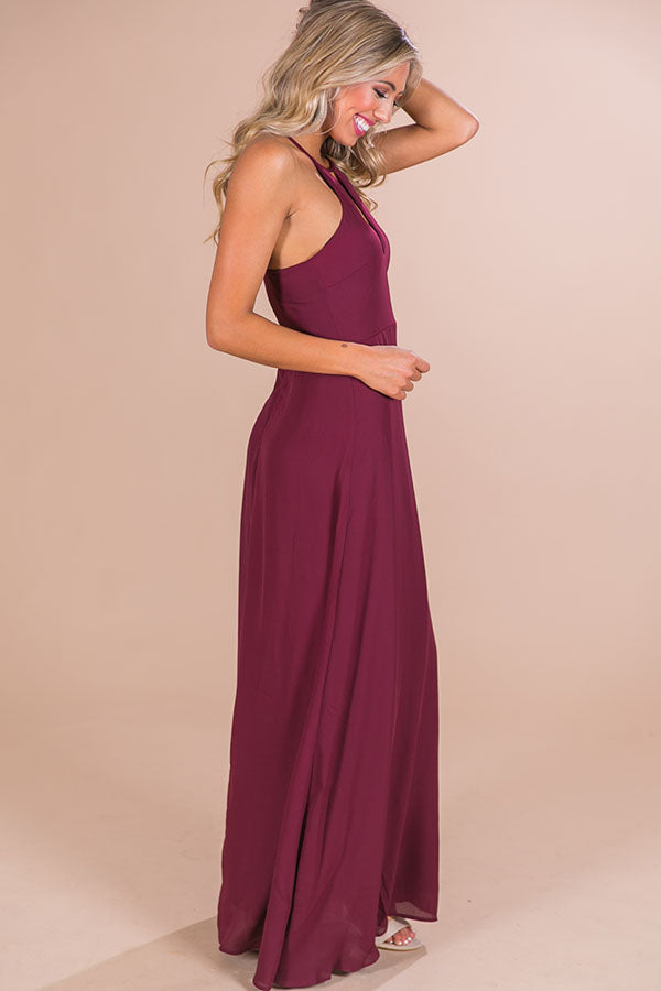 Sunset Ridge Maxi Dress in Maroon Image - 2