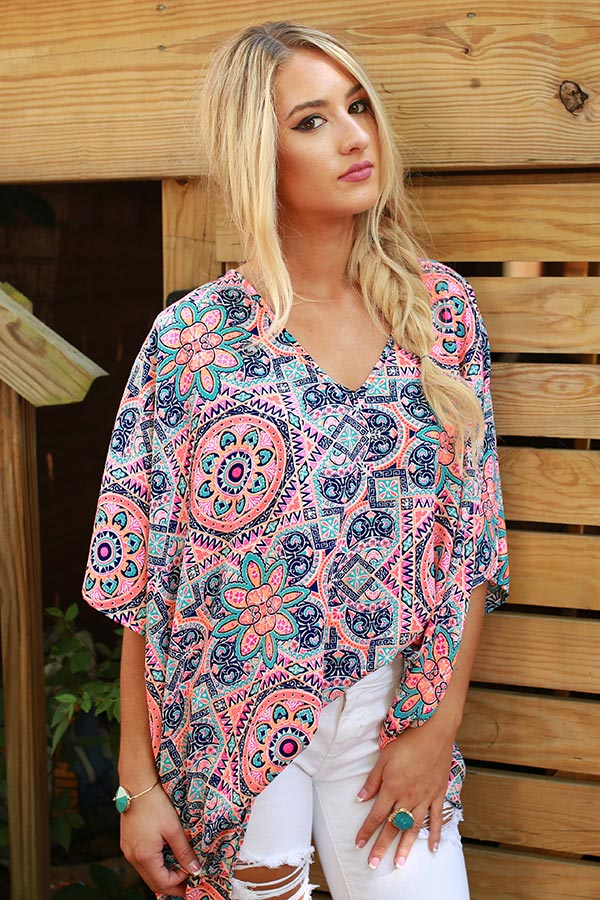 The Harper Tunic in Citrus Cabo Punch Image - 2