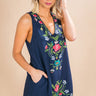 Love Under The Sun Embroidered Dress in Navy Image - 1