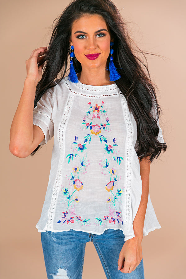 Meet Me In Paradise Shift Top In White • Impressions Online Boutique