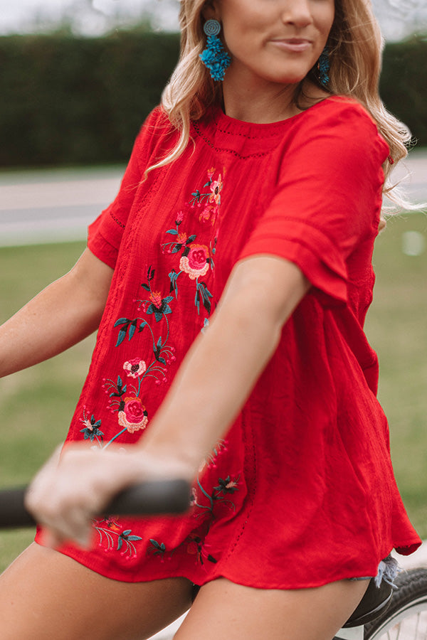 Meet Me In Paradise Shift Top in Red Image - 3