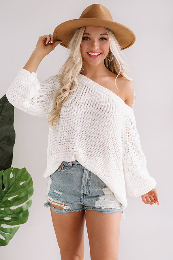 Give Me Cozy Off Shoulder Sweater in Ivory