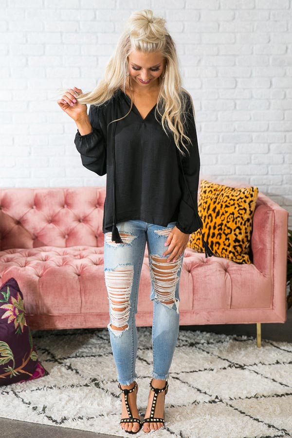 Girl's Getaway Shift Top in Black Image - 1