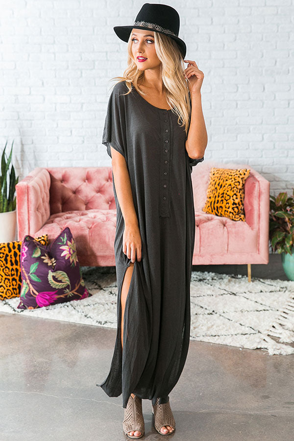 Fashion Forever T-Shirt Maxi in Charcoal