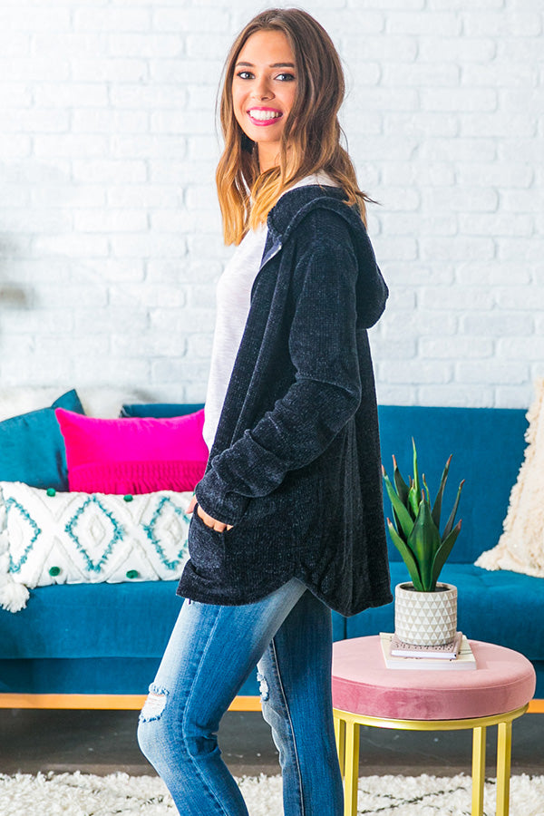 Coffee At Sunrise Tunic Hoodie in Navy Image - 3