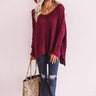 Meet Me in The Vineyard Sweater in Wine Image - 1
