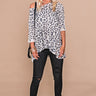 Leopard So Divine Shift Top in Grey Image - 1