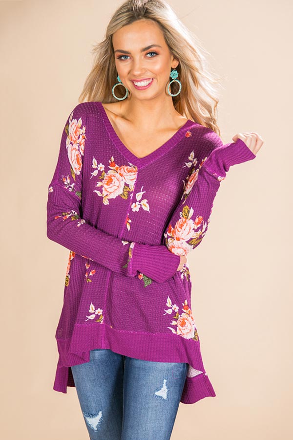 Autumn Latte Thermal Tee in Orchid Image - 1