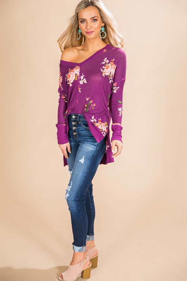 Autumn Latte Thermal Tee in Orchid Image - 2