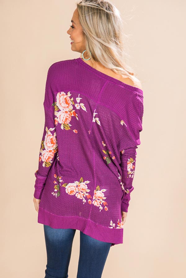 Autumn Latte Thermal Tee in Orchid Image - 3