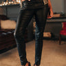 Editor's Choice Faux Leather Midrise Skinny In Black Image - 1