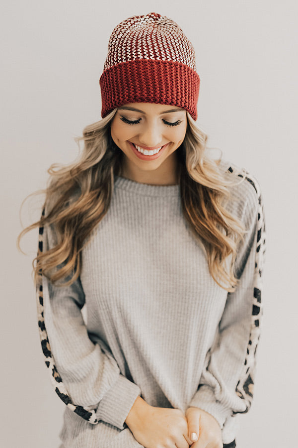 Cold Snap Metallic Beanie in Wine Image - 2