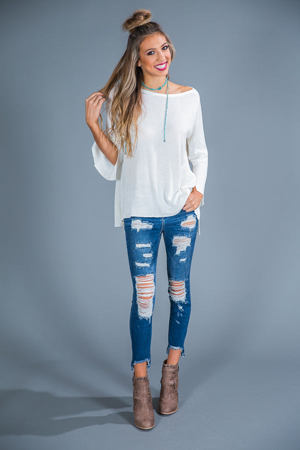 Bonfire Party Shift Top in Ivory