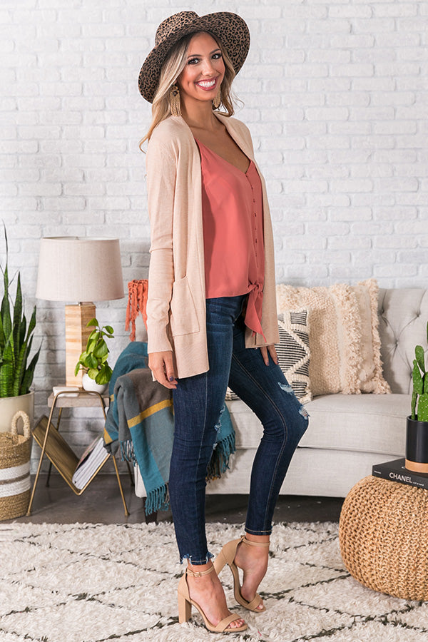 Best In Class Cardigan in Iced Latte Image - 3