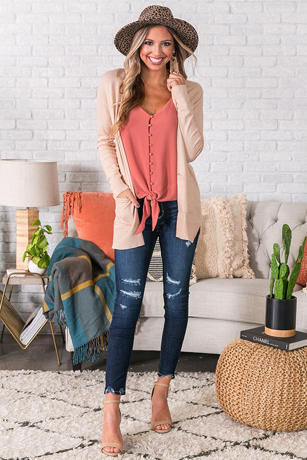 Best In Class Cardigan in Iced Latte Image - 1