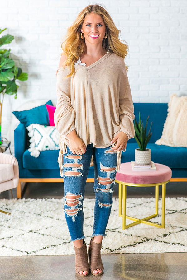 Snow Day Tunic Hoodie in Cream