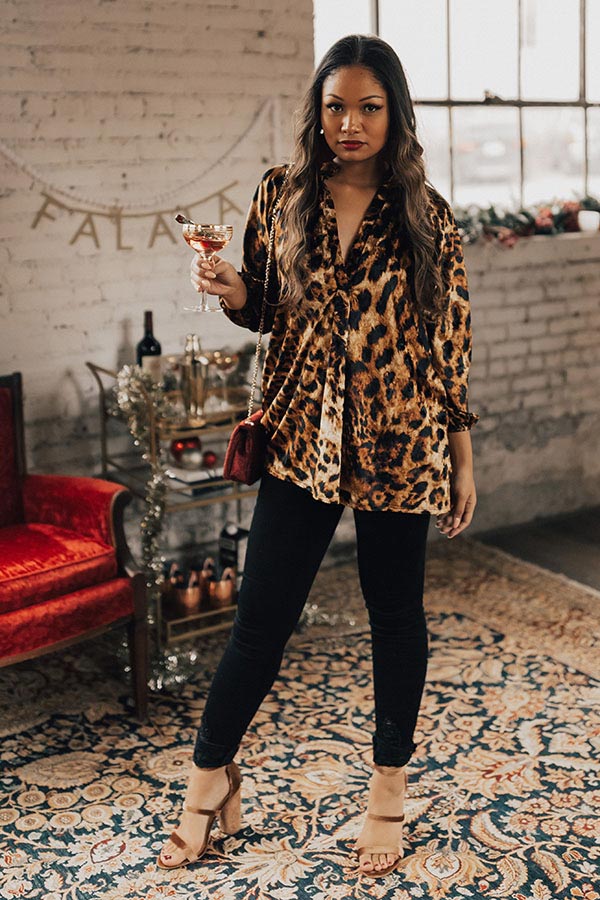 The Harlow Tunic in Velvet Leopard Luxe