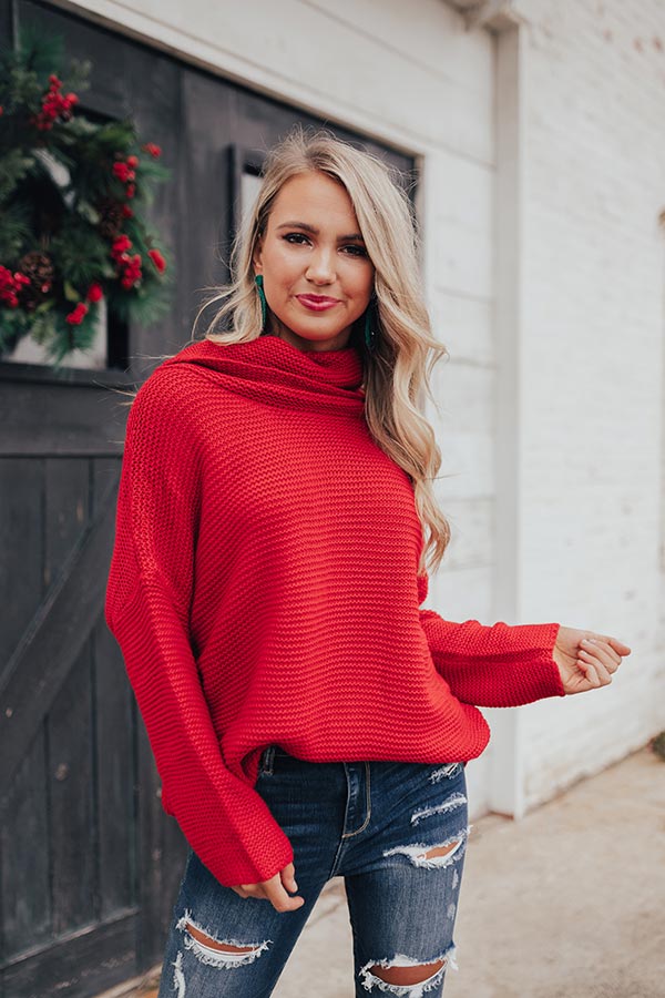 Oh So Cozy Tunic Sweater in Red • Impressions Online Boutique