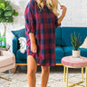 Cabin Cozy Happy Hour Plaid Dress Image - 1