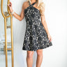 Posh Party Lace Fit and Flare Dress in Black Image - 1