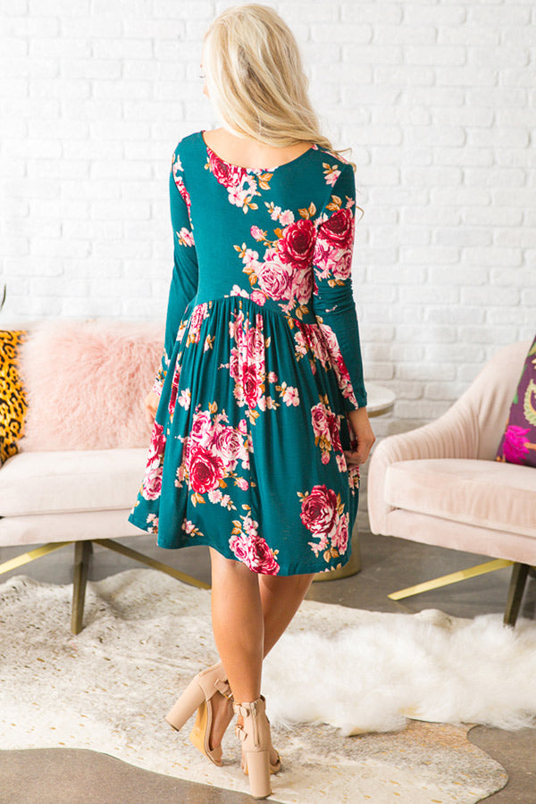 Versailles Brunch Babydoll Dress in Teal Image - 3