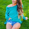 Warm Fuzzy Feelin' Sweater in Jade Image - 1