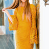 Hello Gorgeous Crochet Dress in Mustard Image - 1
