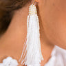 Romantic Getaway Tassel Earrings in Ivory Image - 1