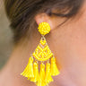 Social Butterfly Tassel Earrings in Yellow Image - 1
