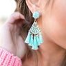 Social Butterfly Tassel Earrings in Mint Image - 1