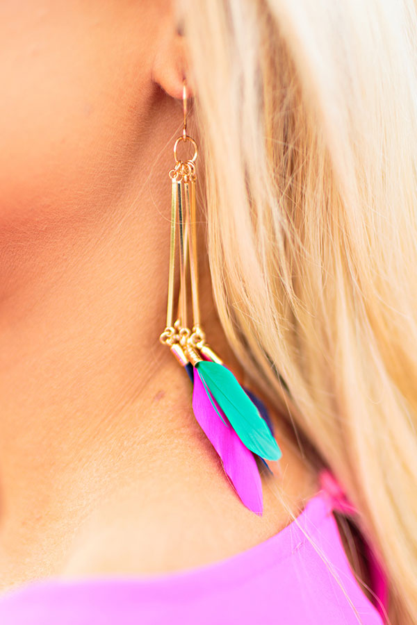 Dance Party Feather Earrings