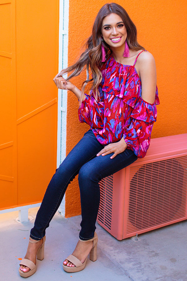 Late Night Luau Ruffle Top Image - 1