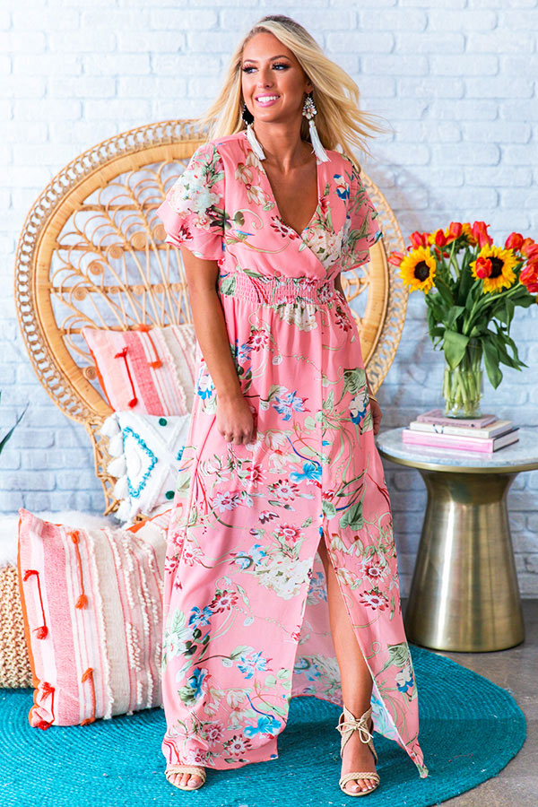 Garden Oasis Maxi in Blooming Dahlia • Impressions Online Boutique
