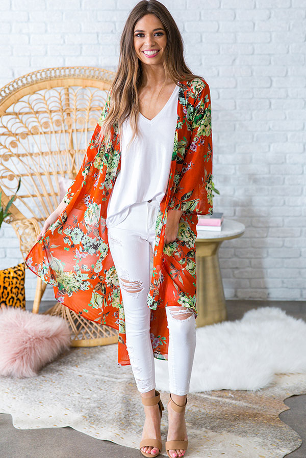 Botanical Garden Brunch Overlay in Tangerine Image - 1