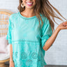 Memories In The Making Crochet Shift Top In Aqua Image - 1