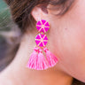 Cayman Islands Vacay Tassel Earrings In Pink Image - 1