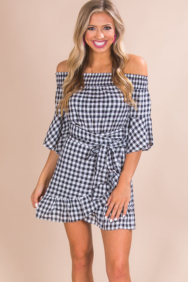 Picnic In Central Park Gingham Wrap Dress Image - 3