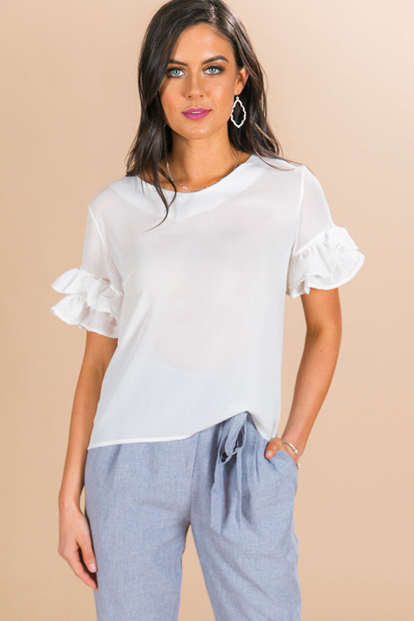 Flying First Class Shift Top in White