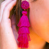 Bahama Beach Days Tassel Earrings In Sangria Image - 1
