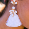 Social Hour Tassel Earrings in White Image - 1