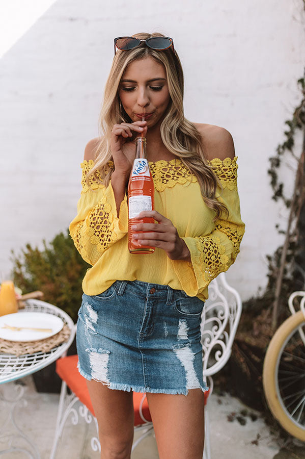 Party In My Cabana Crochet Top in Yellow Image - 1