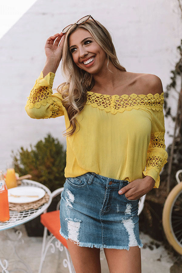 Party In My Cabana Crochet Top in Yellow Image - 2