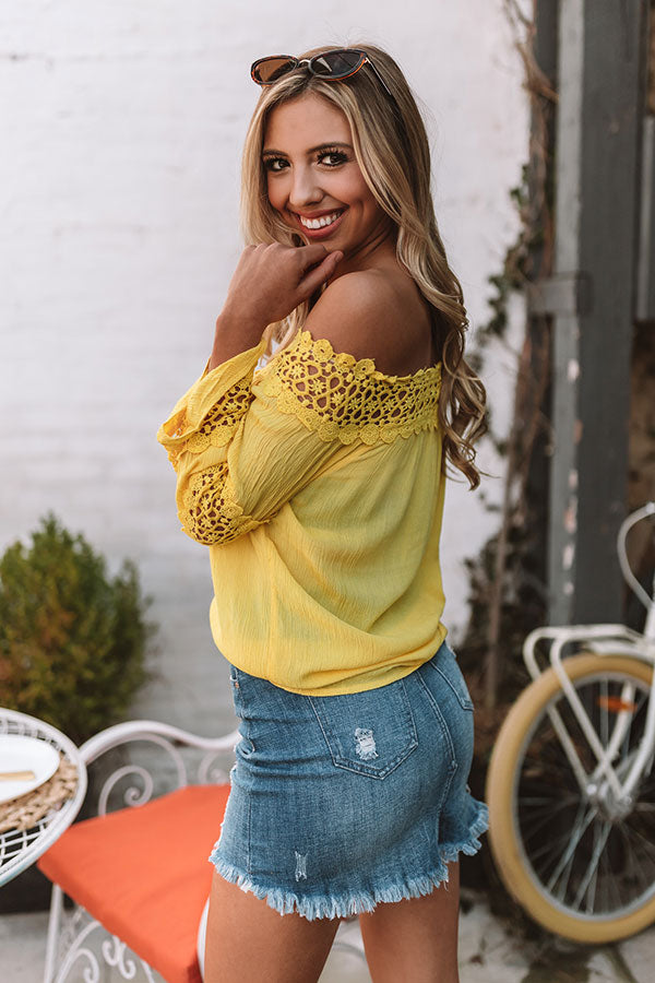 Party In My Cabana Crochet Top in Yellow Image - 4