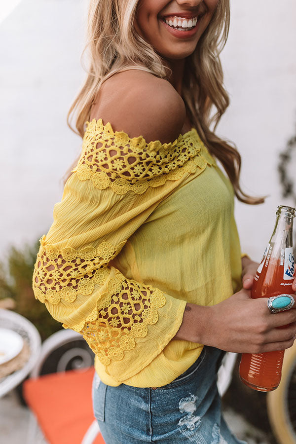Party In My Cabana Crochet Top in Yellow Image - 5