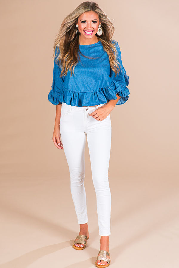 On Vacay Time Chambray Shift Top Image - 1