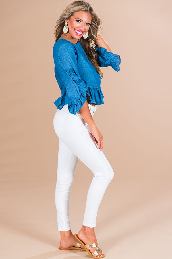 On Vacay Time Chambray Shift Top Image - 3